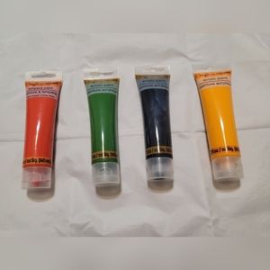 Crafter's square non- toxic 3 acrylic paint and 1 tempera paint tubes